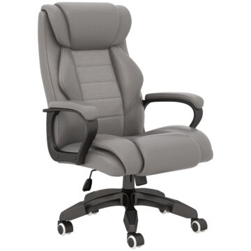 Vinsetto High Back Executive Office Chair 6- Point Vibration Massage Extra Padded Swivel Ergonomic Tilt Desk Seat, Grey