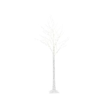 Outdoor Led Christmas Tree White Metal 160 Cm Decoration Seasonal Home Garden Décor With Lights Beliani