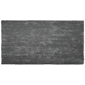 Shaggy Area Rug Dark Grey 80 X 150 Cm Modern High-pile Machine-tufted Rectangular Carpet Beliani