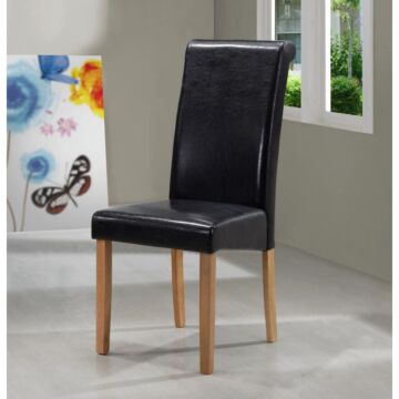 Marley Pu Solid Rubberwood Chair Black