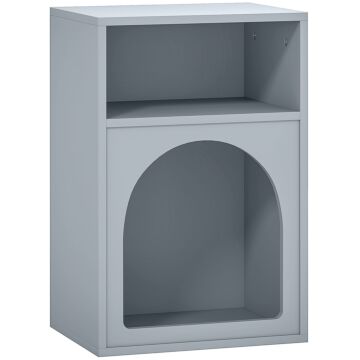 Homcom Bedside Table With 2 Open Compartments - Grey
