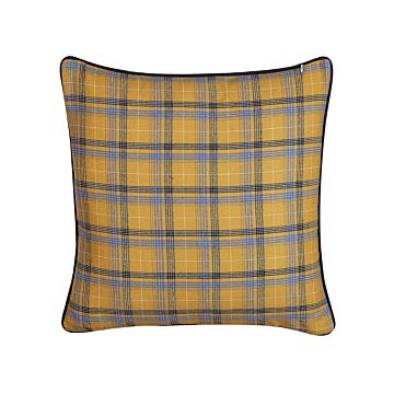 Decorative Cushion Multicolour Chequered Pattern 45 X 45 Cm Modern Décor Accessories Beliani