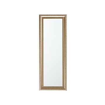 Standing Mirror Gold Silver 51 X 141 Cm Rectangular Frame Floor Decoration Living Room Bedroom Dresser Beliani