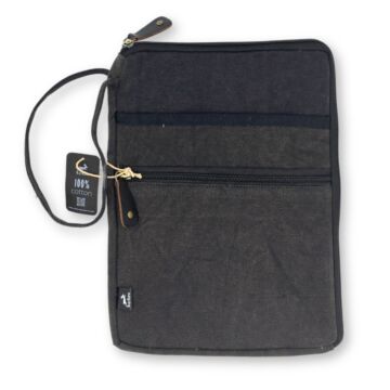 Stonewash Travel Laptop Pouch - Charcoal