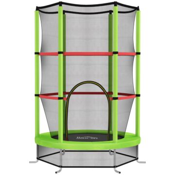 Homcom Kids Trampoline, With Enclosure Net, Steel Frame, For Ages 3-6 Years - Green
