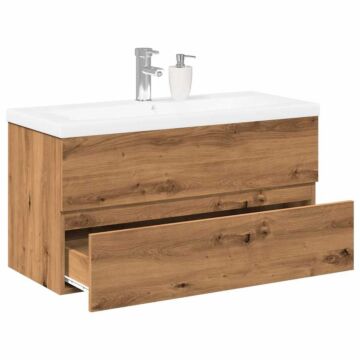 Vidaxl Sink Cabinet With Built-in Basin Artisan Oak 101x39.5x49 Cm