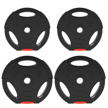 Sportnow Olympic Weight Plates Set, With Two 7.5kg And Two 5kg Weights, Black