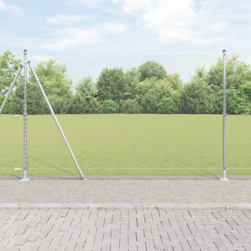Vidaxl Hexagon Fence 1.6x50 M Galvanised Steel, Vidaxl Fence Posts With Base Plates 13 Pcs Ø32mm 88.5cm Galvanised Steel
