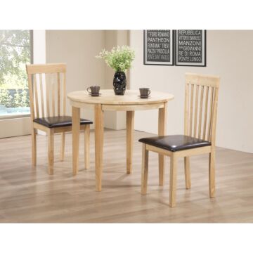 Lunar Dining Set With 2 Chairs Natural