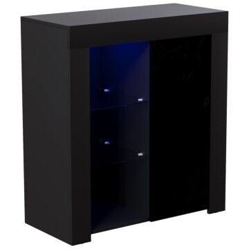 Vida Designs Azura 1 Door Led Sideboard, Black