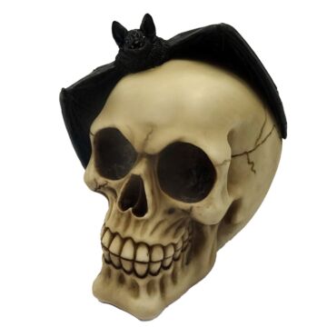 Gothic Skull Decoration - Skull Head With Bat