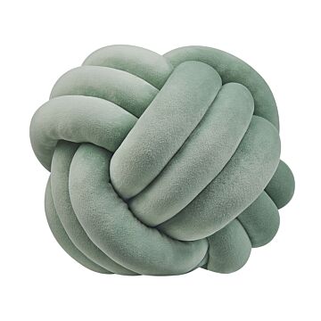 Decorative Cushion Green Velvet Knot Pillow 30 X 30 Cm Decor Accessories Beliani