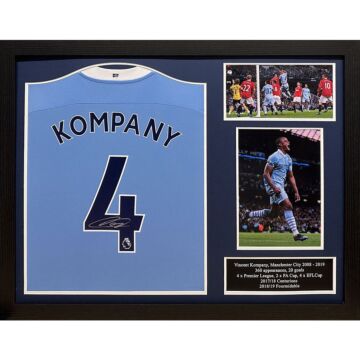 Manchester City Fc Kompany Signed Shirt (framed)