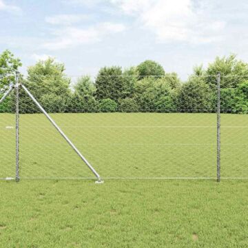 Vidaxl Hexagon Fence 1,2x50 M Galvanised Steel, Vidaxl Fence Posts With Spike 13 Pcs Ø32 Mm 140 Cm Galvanised Steel
