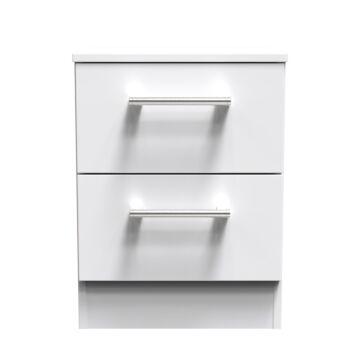 Devon Wireless Charging 2 Drawer Bedside Cabinet In White