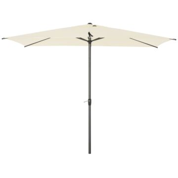 Outsunny 3 X 2m Sun Parasols Umbrellas Garden Patio Tilt Sun Shade Outdoor Canopy Crank Aluminium, Beige