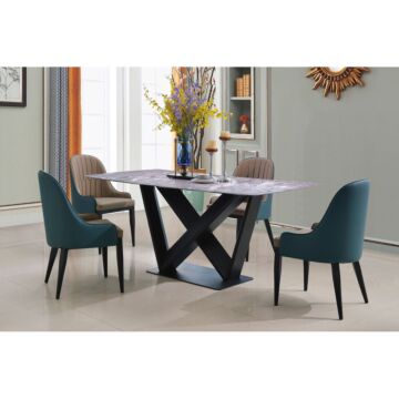 Glendale Fabric Dining Chair With Black Metal Legs