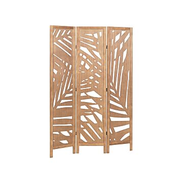 Room Divider Natural Paulownia Wood Mdf 3 Panels Folding Decorative Screen Partition