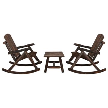 Vidaxl 3 Piece Garden Lounge Set Solid Wood Spruce