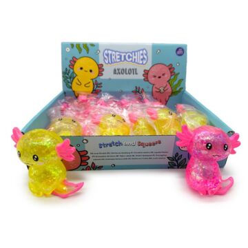 Stretchy Squeezy Fidget Toy - Glitter Axolotl