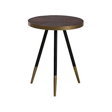 Coffee Table Black Wood Effect Gold Base Tripod Living Room Beliani