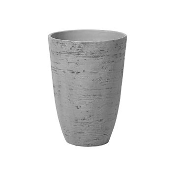 Plant Pot Grey Stone 35 X 35 X 50 Cm Indoor Outdoor Beliani