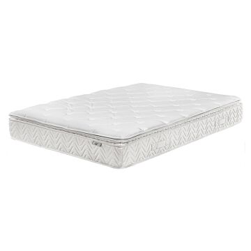 Pocket Spring Mattress White Bamboo Fabric Eu Double 4ft6 5 Zone Medium Firm Removable Cover Beliani