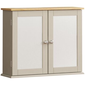 Bath Vida Priano 2 Door Mirrored Wall Cabinet, Grey & Oak