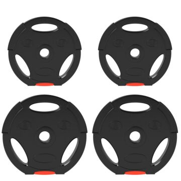 Sportnow Olympic Weight Plates Set, With Two 5kg And Two 2.5kg Weights, Black