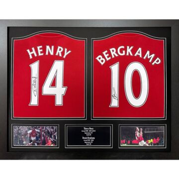 Arsenal Fc Bergkamp & Henry Signed Shirts (dual Framed)