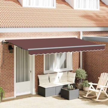 Vidaxl Retractable Awning Brown And Anthracite 4 X 2 M
