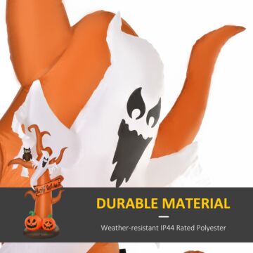 Homcom Next Day Delivery 2.7m Halloween Inflatable Tree With Ghost And Pumpkin, Led Lighted