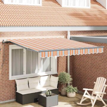 Vidaxl Manual Retractable Awning Multicolour Stripe 350x250 Cm