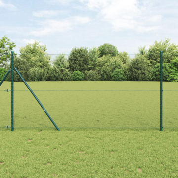 Vidaxl Hexagon Fence Green 1.4x50 M Steel, Vidaxl Fence Posts 13 Pcs Green Ø32 Mm 190 Cm Galvanised Steel
