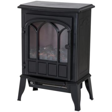 Homcom Freestanding Electric Fireplace Heater, 1000w/2000w-black