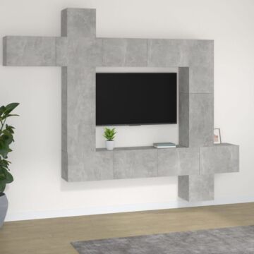 Vidaxl 9 Piece Tv Cabinet Set Concrete Grey Engineered Wood