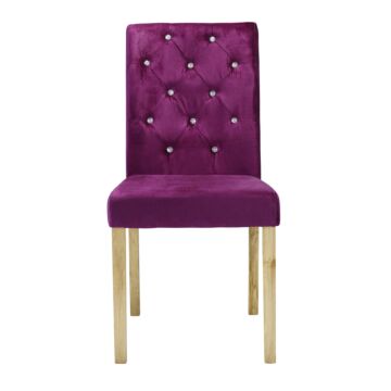 Paris Chair Purple Velvet (pack Of 2)