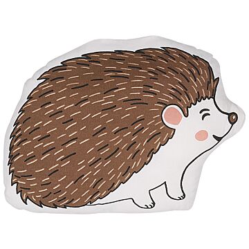 Kids Cushion Brown Cotton Fabric Hedgehog Shaped Pillow With Filling Soft Children's Toy Beliani