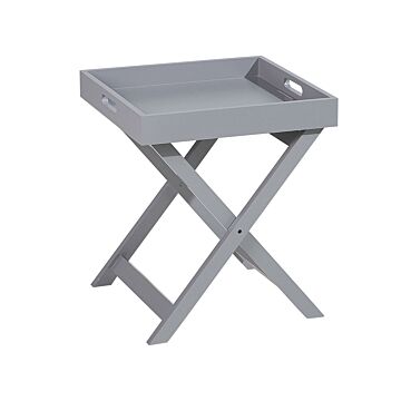 Coffee Side Table Grey Manufactured Wood Folding Removable Tray Scandinavian Design Beliani