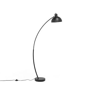 Floor Lamp Black Colour Metal 155 Cm Adjustable Lampshade Industrial Beliani