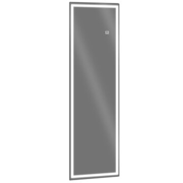Homcom Dimming Full Length Mirror, 120 X 40cm Long Wall Mirror With 3 Colour Led, Smart Touch, Memory Function