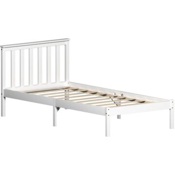 Vida Designs Milan Single Wooden Bed, Low Foot, White