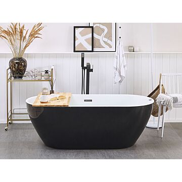 Whirlpool Bath Hot Tub Black Spa Free Standing Jets Modern Bathroom Beliani