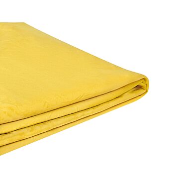 Bed Frame Cover Yellow Velvet For Bed 180 X 200 Cm Removable Washable Beliani