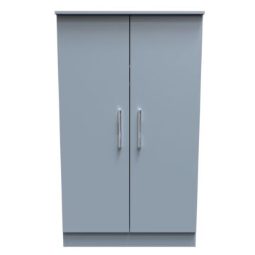 Contrast Double Plain Midi Wardrobe In Denim Blue