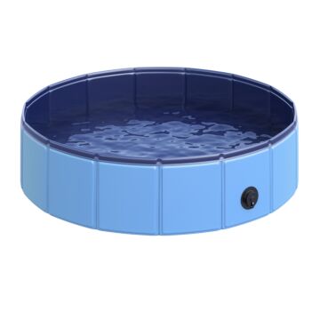 Pawhut Pet Swimming Pool, Foldable, 80 Cm Diameter-blue