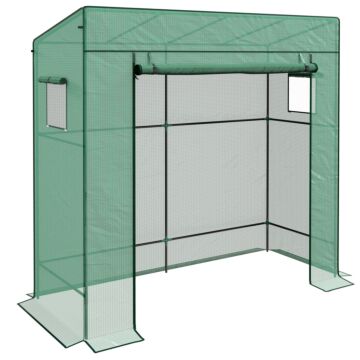 Outsunny Pe Cover Walk-in Outdoor Greenhouse, Green