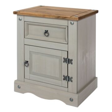 Corona Grey 1 Door, 1 Drawer Bedside Cabinet