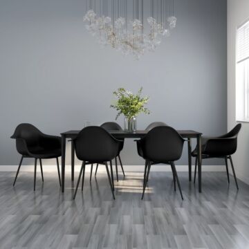 Vidaxl Dining Chairs 6 Pcs Black Pp