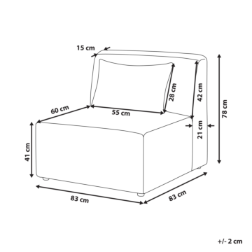 1-seat Section Beige Corduroy Jumbo Cord Sofa Module Modern Single-seat Beliani